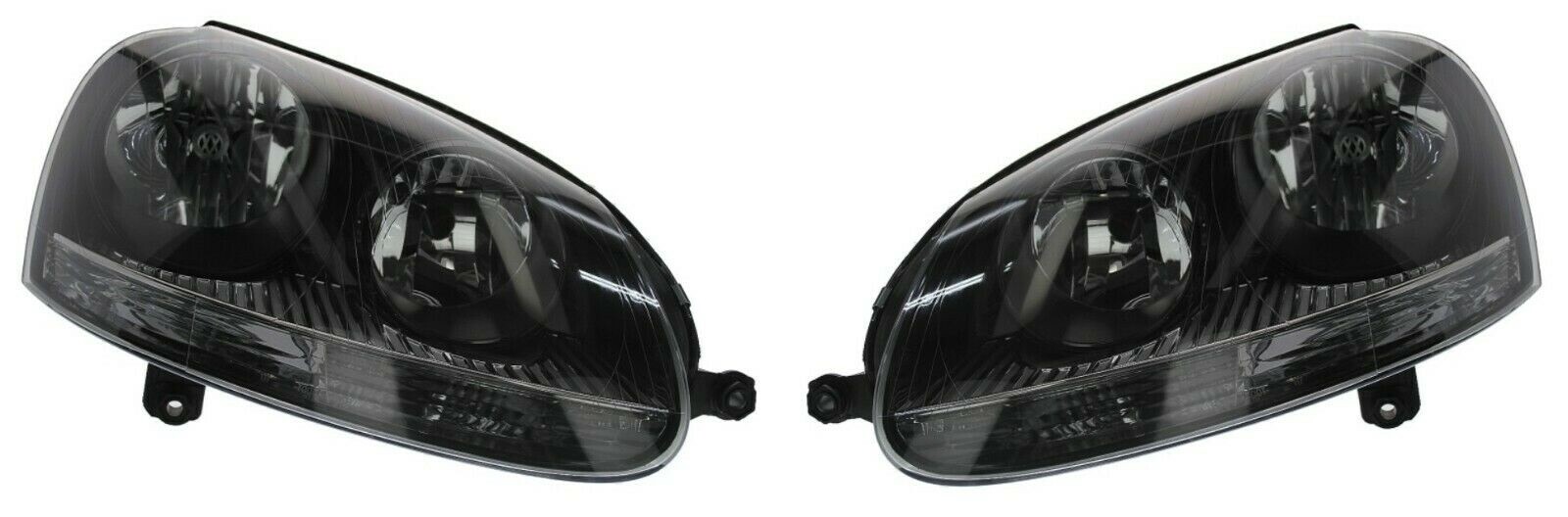 Phare avant Golf 5 double optique halogène H7 fond noir pour Volkswagen Golf V phase 1 et 2