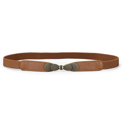 Women Skinny Elastic Stretch Belt for Dresses Retro Ladies Waist Thin Belt