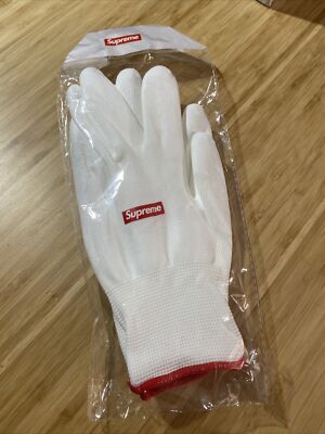 FW20 SUPREME RUBBERIZE GLOVES WHITE