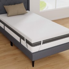 3" Twin Size Gel Memory Foam Mattress Topper With Adjustable Elastic Straps