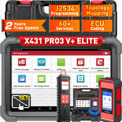 LAUNCH X431 PRO3S V+ 5.0 ELITE PRO5 Car Diagnostic Tool J2534 Programming Coding