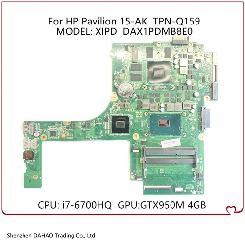 TPN-Q159 For HP Pavilion 15-AK Motherboard W/i7-6700HQ N16P-GT-A2 ...