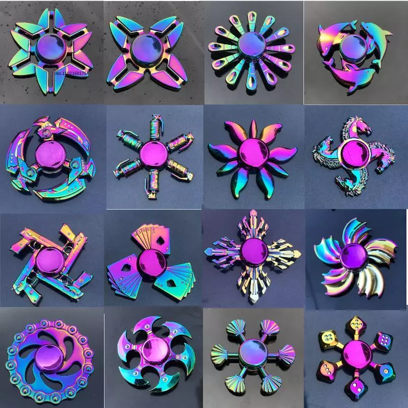 Metal Rainbow Fidget Spinner Edc Hand Spinner Anti anxiety Toy for