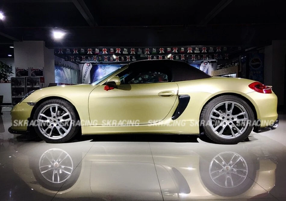 For 13-16 Porsche 981 Boxster Cayman Carbon Fiber Scoop Side Air Vent Trim Cover Foto 3 de 4