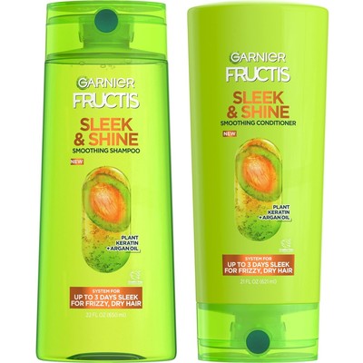 Garnier Fructis Sleek & Shine Smoothing Shampoo & Conditioner 12.5 floz Lot of 2