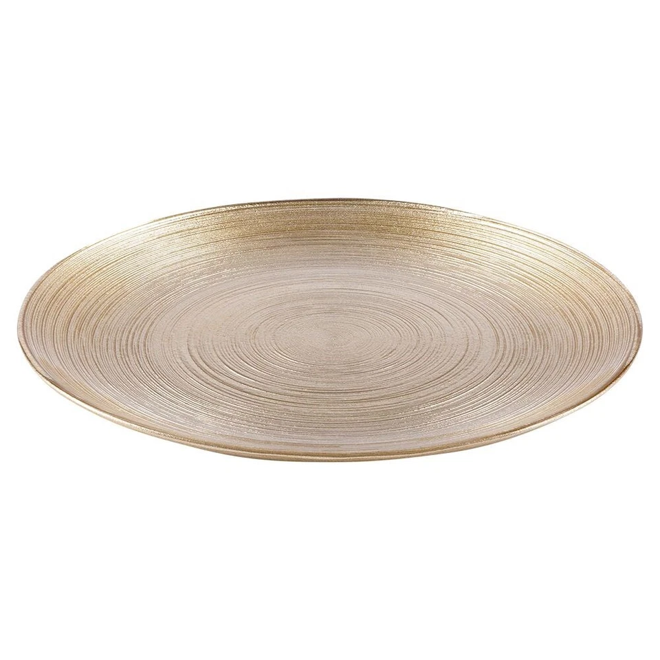Teller Speiseteller Teller Essteller flach aus Glas Gold 21 cm - Bild 3 von 4