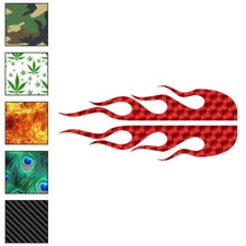 Pair Flames Fire, Vinyl Decal Sticker, 40 Patterns 3 Sizes, 7321