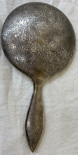Anthropologie Vintage Chased Silver Vanity Hand Mirror eBay