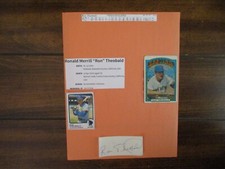 RON  THEOBALD(Died-2023) Signed Cut Signature w/8 x 11 Display w/1972 Topps/Obit