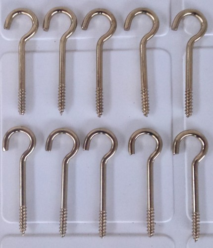 Lot De 2 Crochets Ouverts à Embase 4x60 Mm – Nickelés, Quincaillerie