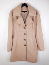 Kenneth Cole Coat Size 16 Camel Wool Long Trench Winter Warm Pockets Smart