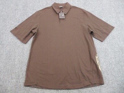 VINTAGE Nike Polo Shirt Mens Adult Extra Large Brown Rugby Preppy Swoosh  Logo