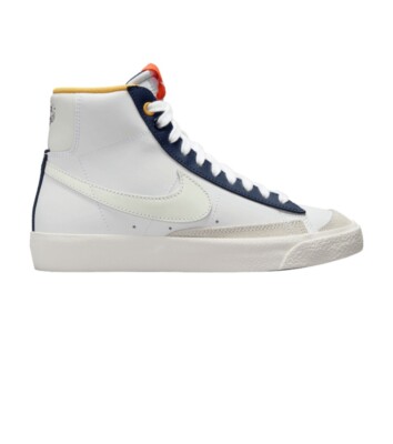 Size 6y Nike GS Blazer Mid '77 UV Reactive White/Navy/Orange/Polar 