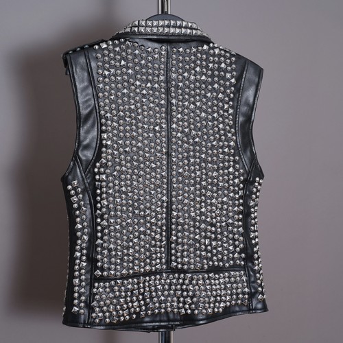 Killstar Studded Overload II Vest Faux Leather Sleeveless Mens Medium Jacket M - Picture 6 of 23