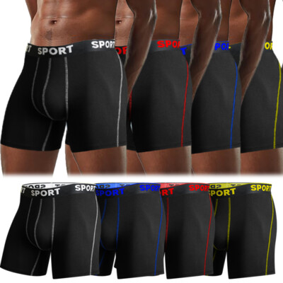 Men's Bamboo Underwear Boxer Briefs Sports Comfortable Cooling Trunks 4 Pack Set