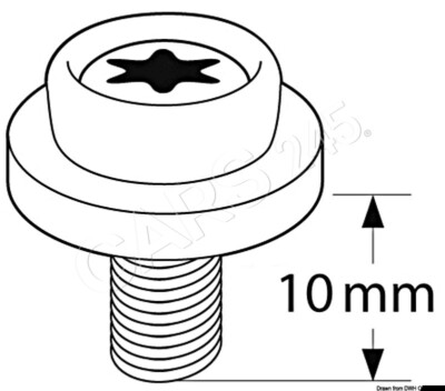 CAF-COMPO Universal Schraubbolzen schwarzes metrisches Gewinde 10 mm 100 Stck
