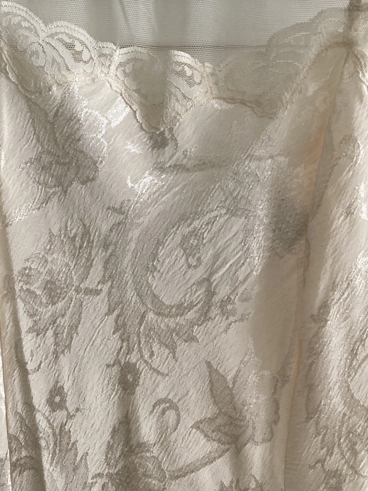 UNDERCOVER Victoria's Secret camicia da notte lunga trasparente raso spacco abito slip champagne PICCOLO