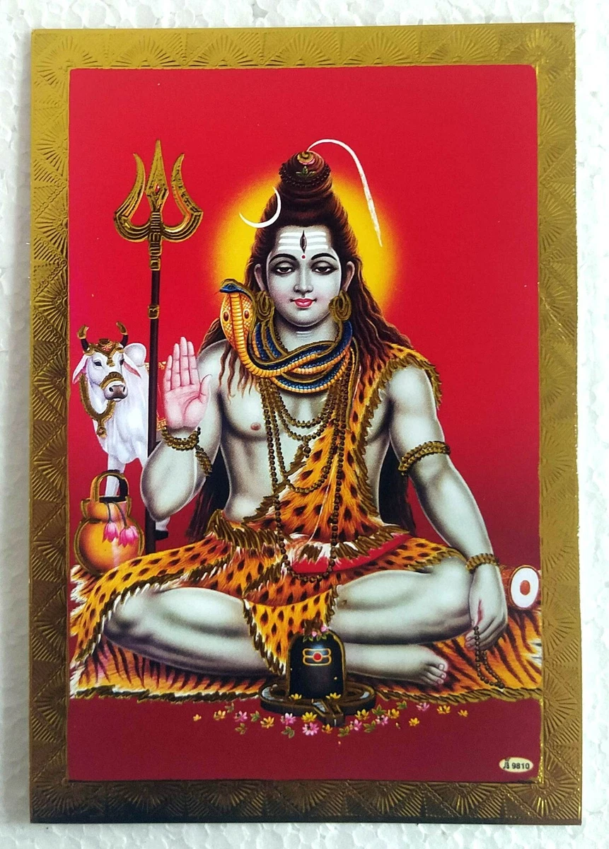 Hindu Religious Golden Foil Poster Lord Shiva Siva Shankar Mahadev ...