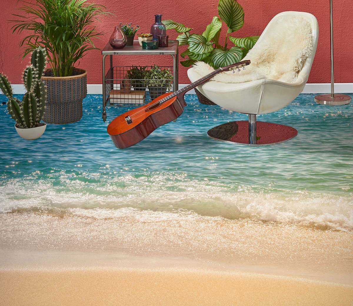 置物 Ocean Waves 3D Ocean Waves SKE3821 Floor WallPaper Print Decal Epoxy Floor