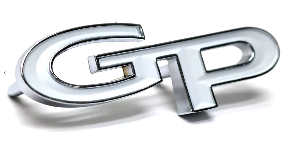 Emblema de placa de porta-malas GP para modelos Pontiac Grand Prix 1967-1968 fabricados nos EUA - Imagem 2 de 4