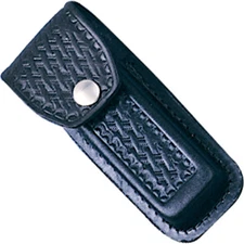 Sheaths Leather Belt Pouch SH202 Black. Fits 4 1/2" to 5 1/4" knife. Embossed ba