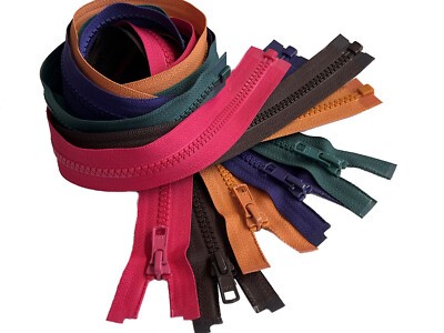 SALE 5pcs YKK #5 VISLON Molded Plastic Separating Jacket Zipper Assorted  Colors