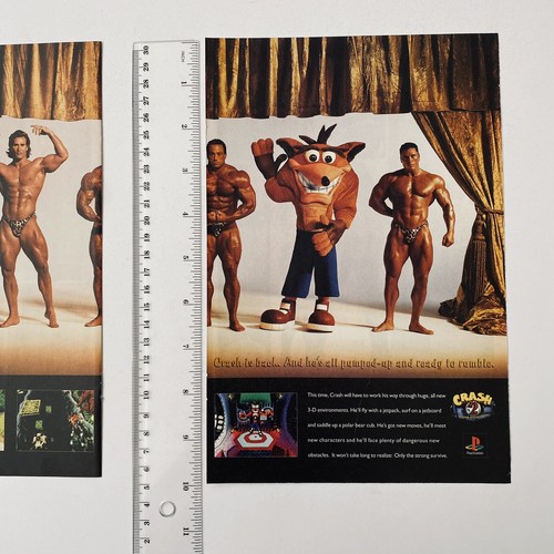 Crash Bandicoot PS1 Game PlayStation Promo Poster 1990s Rare Print Ad - Picture 7 of 7