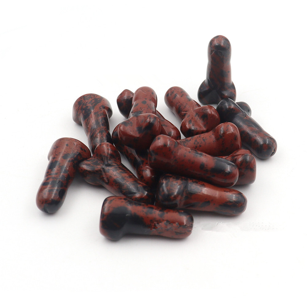 10pcs Golden Swan Stone Penis Carved Crystal Massager Wand Healing