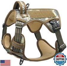 DNALLRINO Tactical Dog Harness for Medium Large Dogs, Heavy Duty Dog Harness 