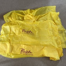 4X Vintage Adult Busch Gardens Rain Ponchos Yellow Jacket Waterproof Raincoat
