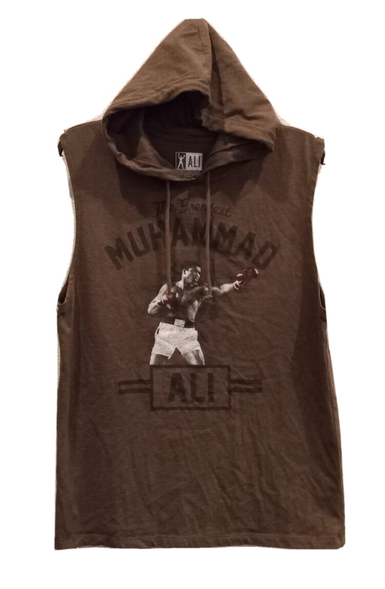 Muhammad Ali The Greatest Boxer Sleeveless Brown Hoodie Boxing Menu0026#039;s  Size XL | eBay