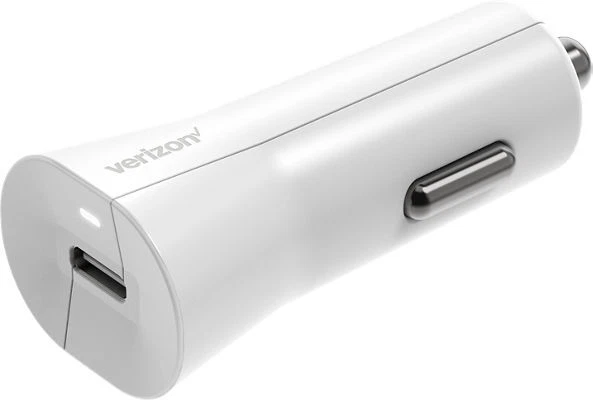 NEW OEM Verizon Logo 27W USB Type-C White Fast Car Charger Adapter - Image 3 of 3