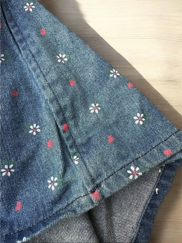 Vintage 90's Looney Tunes Tweety Bird Denim Skort Skirt Shorts Girl’s Sz 6 - Picture 8 of 12