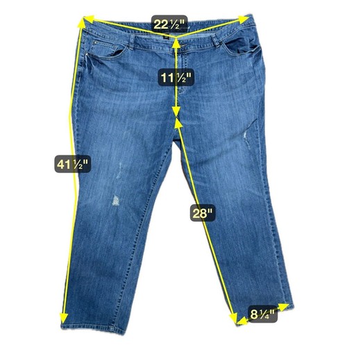 Jeans boyfriend moderni di ispirazione vintage taglia 24W effetto invecchiato curvy vestibilità comoda - Foto 5 di 5