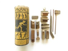 Rare Vintage Antique MOVIE Man Block Toy, Collectible Toy Made in USA 1917 1918
