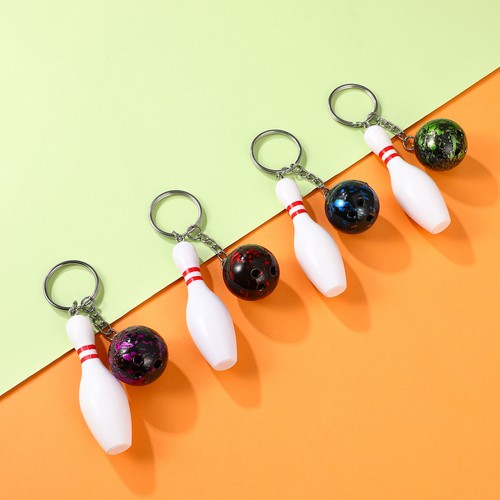 8 Pcs Colorful Bowling Keychain Chains Bulk Mini Balls Miss Child - 第 5/9 張圖片