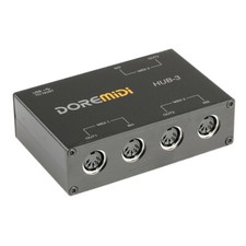 DOREMiDi HUB-3 MIDI 3 3 Interface Box Controller Adapter USB Power Converter US