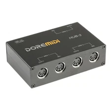 DOREMiDi HUB-3 MIDI 3×3 Interface Box Controller Adapter USB Power Converter US