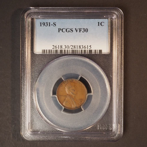 1931 *S* Lincoln Wheat Cent - PCGS VF 30 - FREE SHIPPING! G1560