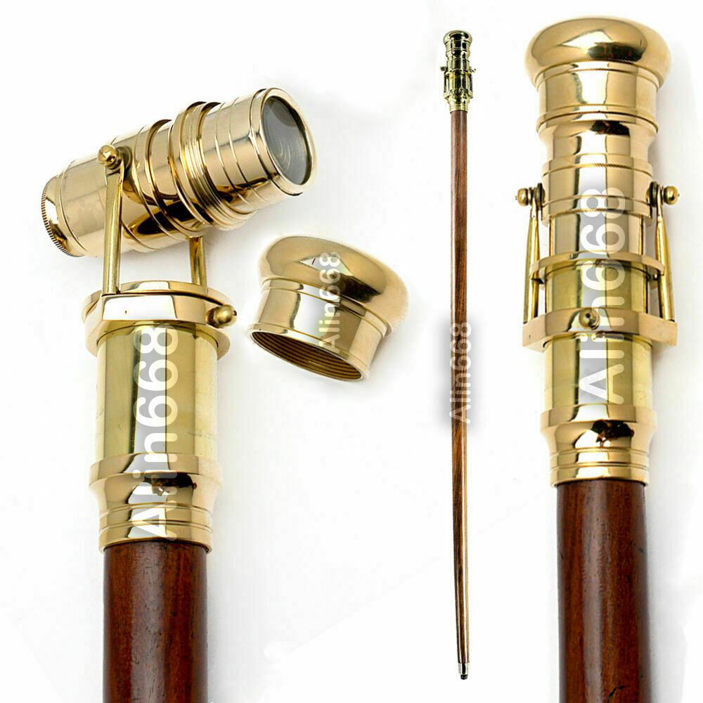 39 inch with Fitted Solid Brass Walking Stick Tel… - image 1