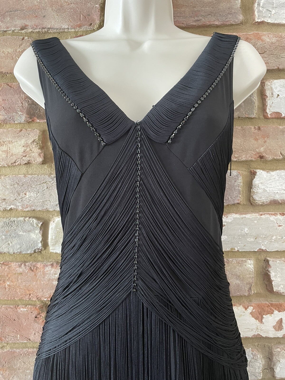 Phase Eight Beaded Tassel Fringed Gatsby Flapper Occasion Dress Size 12 image 5