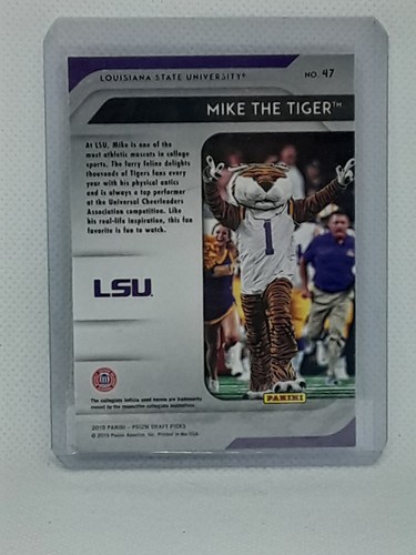 Mike The Tiger Mascot 2019 Prizm Draft Picks Football - #47 - LSU Tigers - Picture 2 of 2