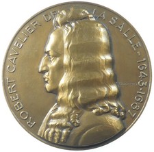 France RENE ROBERT CAVELIER DE LA SALLE Explorer in America 68mm  by Delannoy