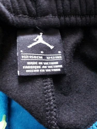 NIKE AIR JORDAN Boy's Sz L 12 Fleece Shorts Fast Kids Black Teal 953579-K1M NWT - Picture 5 of 5