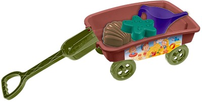 ECO Wasser- und Sandspielzeugwagen: Gießkanne, Harken, Schaufel, Förmchen