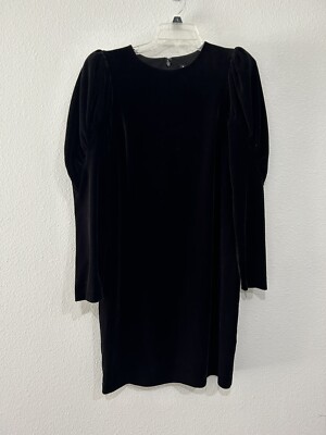 express black velvet dress Express Black Velvet Balloon Sleeve Dress SZ Medium