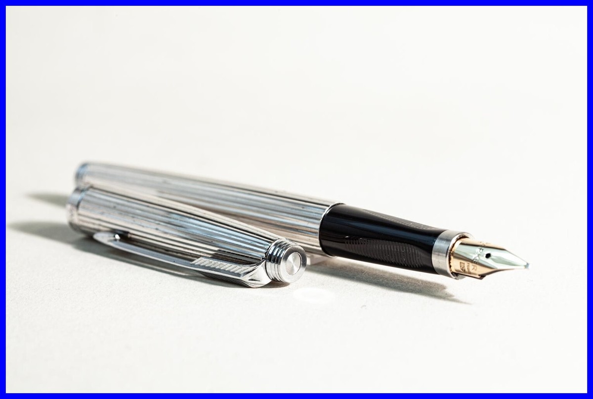 1983er Parker #75 Millerais FÜLLER Nadelstreifen Rhodium OB Feder