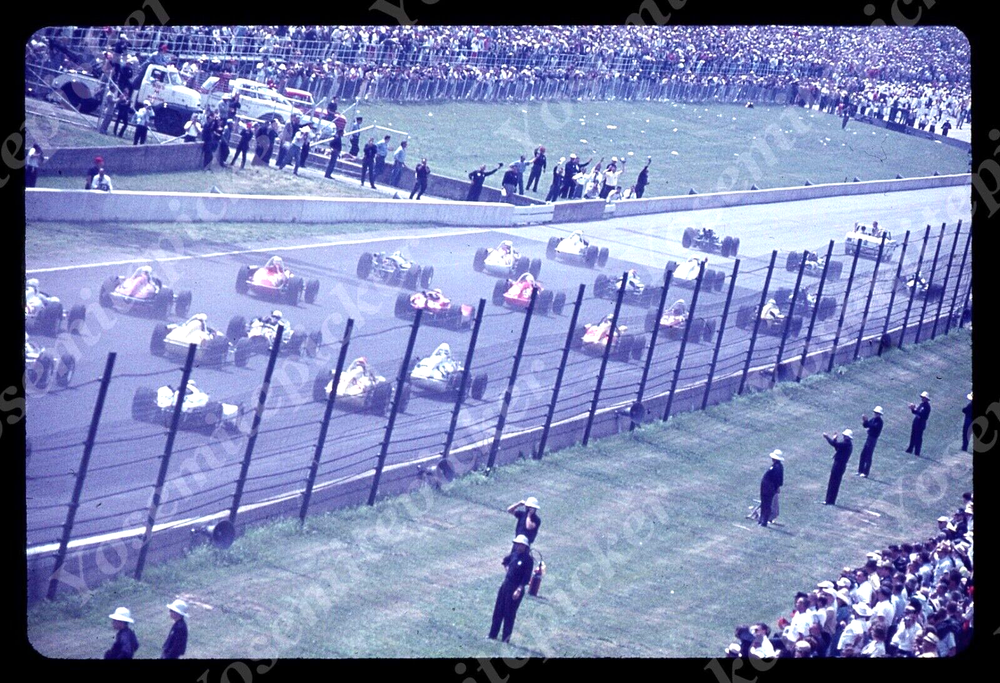 sl79 Original slide 1964 Indianapolis 500 race cars 719a