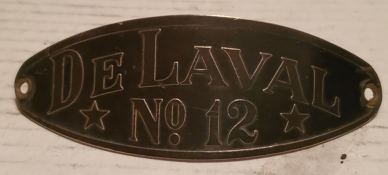 Original Antique Vintage Brass Delaval Cream Seperator Tag No.12 Hit Miss Engine