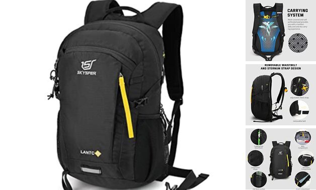 Small Hiking Backpack Lightweight Travel Backpacks Hiking 20L Lantc20-black-image